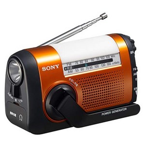 소니 Sony ICF-B09 휴대용 자가발전 라디오, 오렌지, 오렌지
