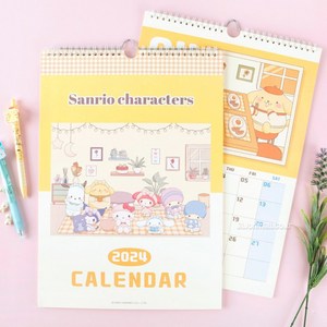 산리오 캐릭터즈 벽걸이 달력 캘린더 2024달력 귀여운, 1개, 산리오캐릭터즈