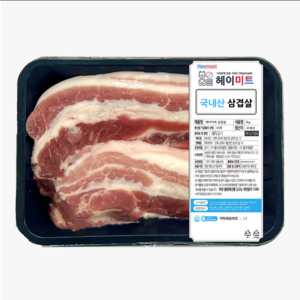 헤이미트 국내산 돼지고기 삼겹살, 1kg, 4개