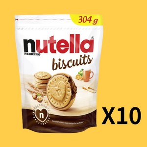 누텔라 초코잼 비스켓 304gX10팩 회사간식 Nutella Biscuits 304gX10, 304g, 10개