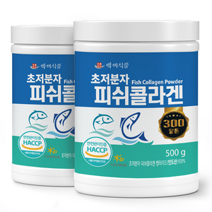 백세식품 초저분자 피쉬콜라겐 펩타이드 500g통 HACCP인증제품 먹는 콜라겐, 2개, 500g