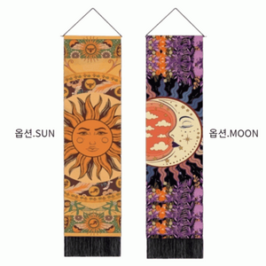 SUN / MOON 벽걸이 패브릭 포스터 장식 족자형, 1개