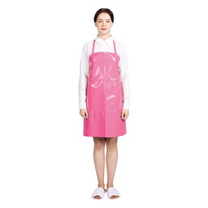 네오브릭 방수앞치마 단면코팅 소(주머니) 목끈형 65X73 27color, 핑크/유광, 1개