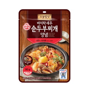 오뚜기 오늘밥상 바지락새우 순두부찌개 양념, 90g, 1개