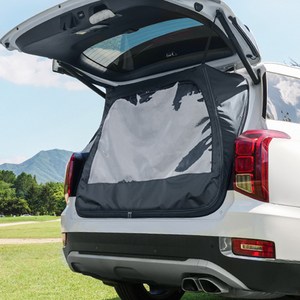 케이엠모터스 팰리세이드 차량용 모기장 텐트 트렁크 모기장, 차박 모기장 우레탄창 텐트, 팰리세이드/어비스블랙(1P)