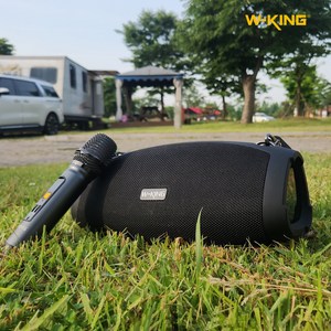 W-KING 더블유킹 MT BOX D10 캠핑 블루투스 스피커 야외용 방수 IPX6 노래방, MT Box D10 스피커+무선마이크 M6