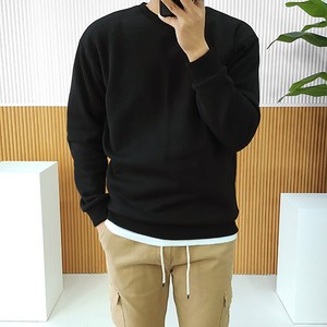 로니제이 남녀공용 오버핏 데일리 면 쭈리 기모 코튼 무지 맨투맨