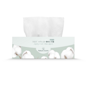 NatureScent 네이처센트 수건대용 일회용 순면 100% 페이스타올 플레인타입 60매, 60개입, 1개