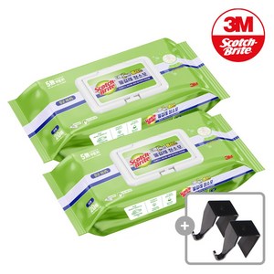 3M 스카치브라이트 물걸레 청소포 더블액션 대형 20매 + 주방고리2P, 2개
