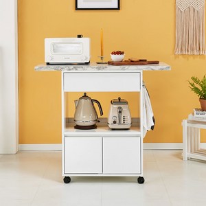제이 이동식 간이 조리대 B형 와인바 식탁 주방 보조대, 화이트