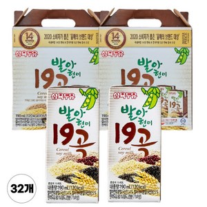 삼육 발아현미19곡 두유 190ml, 32개