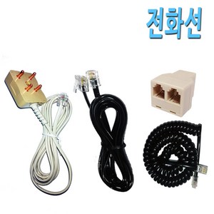 [COMEBANK] RJ11 RJ12 카드기 전화기 팩스기 카드단말기 카드체크기 팩시밀리 연결 연장 I잭 Y잭 코드 케이블 선, [L코드6P2C] 코드전화선2M