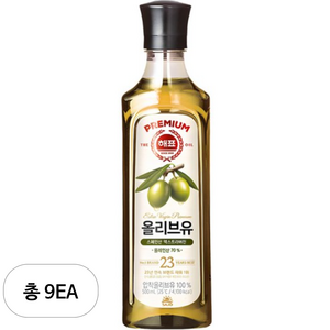 해표 압착 올리브유, 500ml, 9개