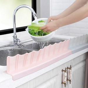 살림클럽 간편세척 흡착형 소프트 싱크대 물막이, 1개, 물결형 그레이