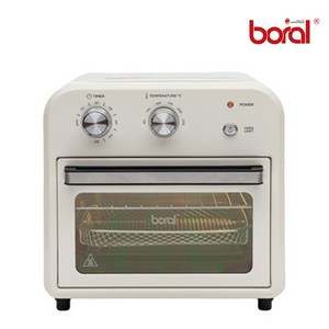 [SUNRISE MALL] boral 보랄 더 셰프 에어프라이어 오븐 14리터 대용량 오븐형 투명도어 스테인레스 트레이, 아이보리