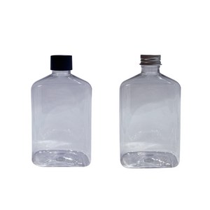 밀크티병 280ml 사각 납작병 더치 쥬스 음료 병 플라스틱 보틀 용기 1개, [어깨중간] 사각납작병 280ml, 알루미늄