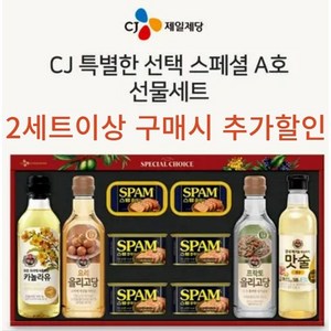 CJ제일제당 특별한선택 A호 스팸선물세트 + 선물용가방 포함, 4세트