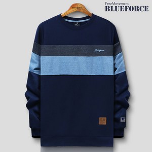 블루포스 티번 맨투맨 배색 자수 긴팔티셔츠 단체복 남여공용 [국내생산]
