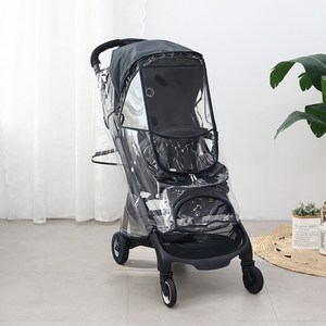 맘네스트 절충형휴대용 유모차 레인 투명 커버 와이업 지니제로 2 3 지니에스 부가부 버터플라이 실버크로스 클릭 등 호환, 절충형/휴대용M-블루블랙, 블루블랙, 1개