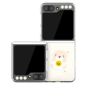 동물 데이지 갤럭시 Z플립5 투명 하드 휴대폰 케이스
