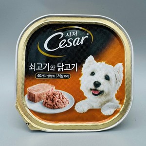 시저 애견간식 캔, 쇠고기 (1세 이상), 100g, 12개