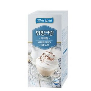 동서 리치골드 식물성 휘핑크림 1L 휘핑 토핑 식물성 카페용 [아이스박스 무료포장], 3개