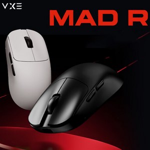 [XC샵] VGN시리즈 VXE MAD R /MAD R MAJOR 무선 8K 게이밍 마우스 PAW3395/3950 36+-3g경량화 200MAH 듀얼모드, 블랙, MAD R+ 500mah(8K-3395)