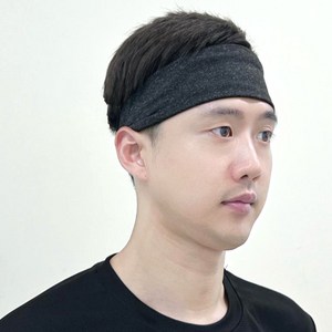 더피너클 스포츠 헤어밴드 프리미엄 2중원단 헤드밴드, 2개, 그레이블랙