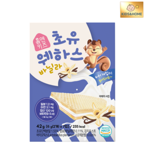 [홈앤키즈] 칼슘 웨하스 바나나맛 42g 1개, 바나나