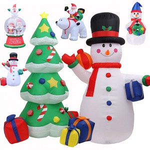 크리스마스 에어벌룬 대형풍선 바운스 산타 인형 10종, 09_LED스노우볼산타/2.0m-1305034