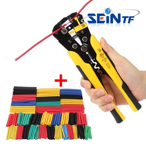 와이어 스트리퍼 + 열수축 튜브 세트 자동 피복 전선 탈피 압착 케이블 커넥터, 고급형, 328p