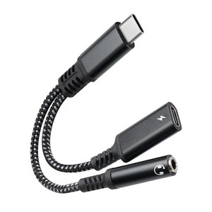 USB C타입 to 3.5mm AUX 동시 충전젠더 IH618, 1개