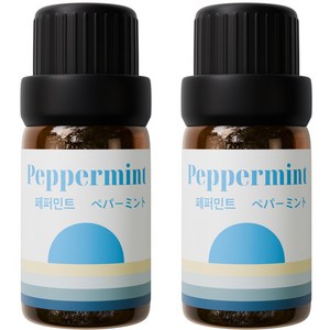 1+1 천연 유기농 아로마오일 에센셜오일, 유기농 페퍼민트오일, 10ml, 2개