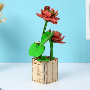 3D 꽃 시리즈 입체퍼즐 시들지 않는 꽃모형 DIY, 1개