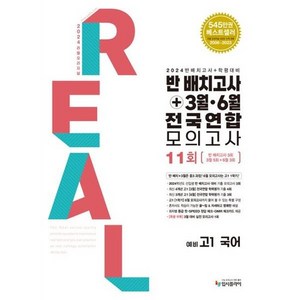 [입시플라이] 리얼 오리지널 반 배치고사+3월 6월 전국연합 모의고사 11회 예비 고1 국어 2024, 없음