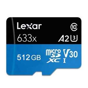 Lexar 633X A2 U3 V30 512GB Micro Card SDXC Memory Card Flash Memory Microsd TF Mini Card 512G, 1개