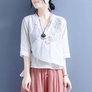 플라워 자수 퓨전 생활 절복 법복 린넨 여성 QOYO