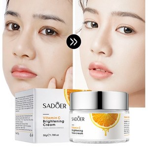 [SADOER] 비타민C 미백 크림 보습+톤업 이중 기능, 2개, 50g
