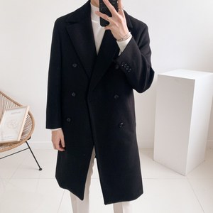 남자 겨울 울 캐시미어 스판 스탠다드 프리미엄 더블 롱 코트(13color)
