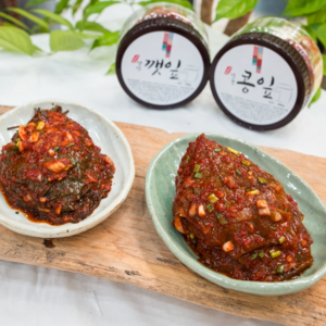 [국산]밥도둑 콩잎김치 깻잎김치 고추김치 무말랭이, 2번)깻잎김치400g, 400g, 1개