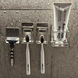 아크배라 304 올 스텐 칫솔걸이 무타공 칫솔꽂이 세트, 2인용, 1개