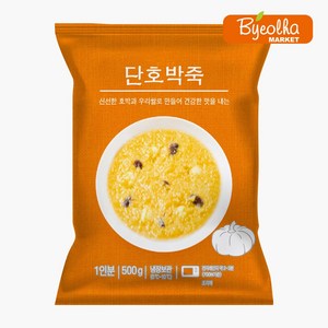 새싹푸드 단호박죽 500g 냉장 간편죽 건강 영양식 아침 식사대용 파우치 죽 간식 대용량 업소용 식당용, 1개