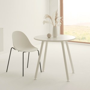 [두닷] 콰트로 에어 800 원형 식탁 테이블, 에어화이트(상판)+에어화이트(프레임)