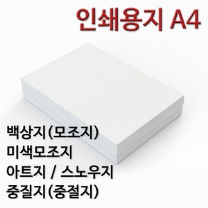 종이백화점 인쇄용지 A4 백상지 모조지 미색모조지 아트지 스노우지 중질지 중절지 주보용지 상장용지, 120g 미색 모조지 A4, 250매