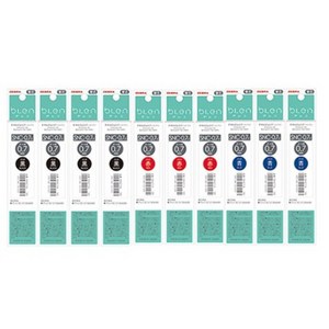 제브라 블렌 3색 리필심 SNC-0.7mm, 1세트, 블랙4블루3레드3