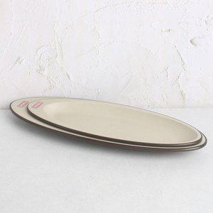 로코 멜라민 투톤 베이지브라운 긴접시 (2size) TK7109, 2호(TK7110)