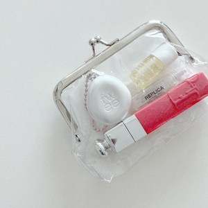최화정 투명지갑 투명똑딱이 PVC 화장품 파우치