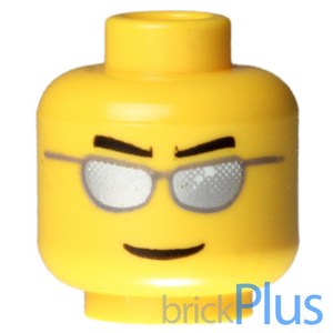 레고 노란색 헤드 웃는 얼굴 선글라스 Yellow Minifig Head Glasses with Silve Sunglasses 4194017 3626bpb0193