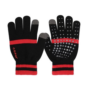 스타 스포츠 겨울 니트 장갑 동계용 방한 축구 족구 등산, 스타 블랙/레드, 1개