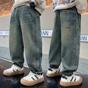 비비키드 남아 겨울 하의 초등생 기모 바지 초중생 청바지 두툼 주니어 바지